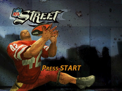 NFL Street Nintendo GameCube GC for arcade style football video game fans featuring fast paced street football matches NFL players trick moves aggressive tackles team customization game modes multiplayer competition urban football environments and classic EA Sports action collectible gaming appeal gameplay