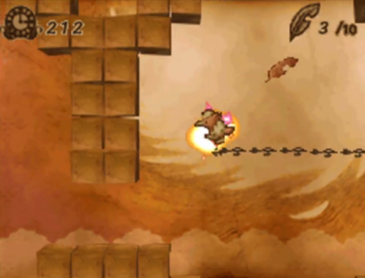 Ivy the Kiwi Nintendo DS puzzle-platformer video game stylus vine-drawing physics gameplay baby bird adventure Yuji Naka creator of Sonic hand-drawn storybook art style over 100 levels gameplay
