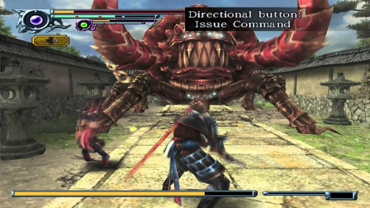 Onimusha: Dawn of Dreams for the PlayStation 2 featuring action adventure gameplay with samurai combat demon slaying abilities cinematic storytelling and feudal Japan inspired environments gameplay