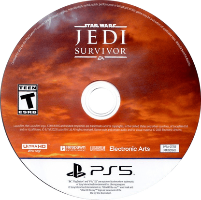 Star Wars: Jedi Survivor disc for PlayStation 5 (PS5) action adventure video game