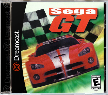 Sega GT game for the Sega Dreamcast featuring realistic racing simulation gameplay with licensed inspired vehicles career mode progression and tuning options focused on driving skill and car performance across various race tracks cover art