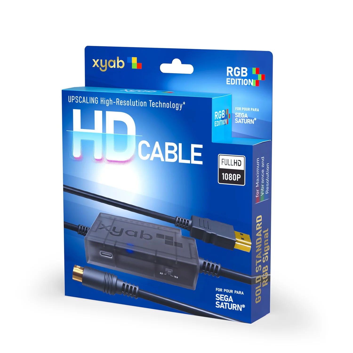 RGB+ HD Link Cable for Sega Saturn high definition gaming cable featuring RGB video output HDMI connectivity crisp retro visuals and enhanced Sega Saturn classic console display quality