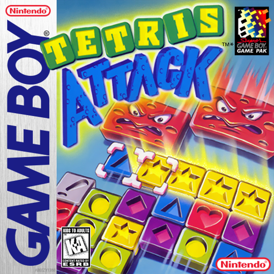 Tetris Attack Game Boy puzzle video game panel matching mechanics Yoshi themed falling blocks combo system cover art