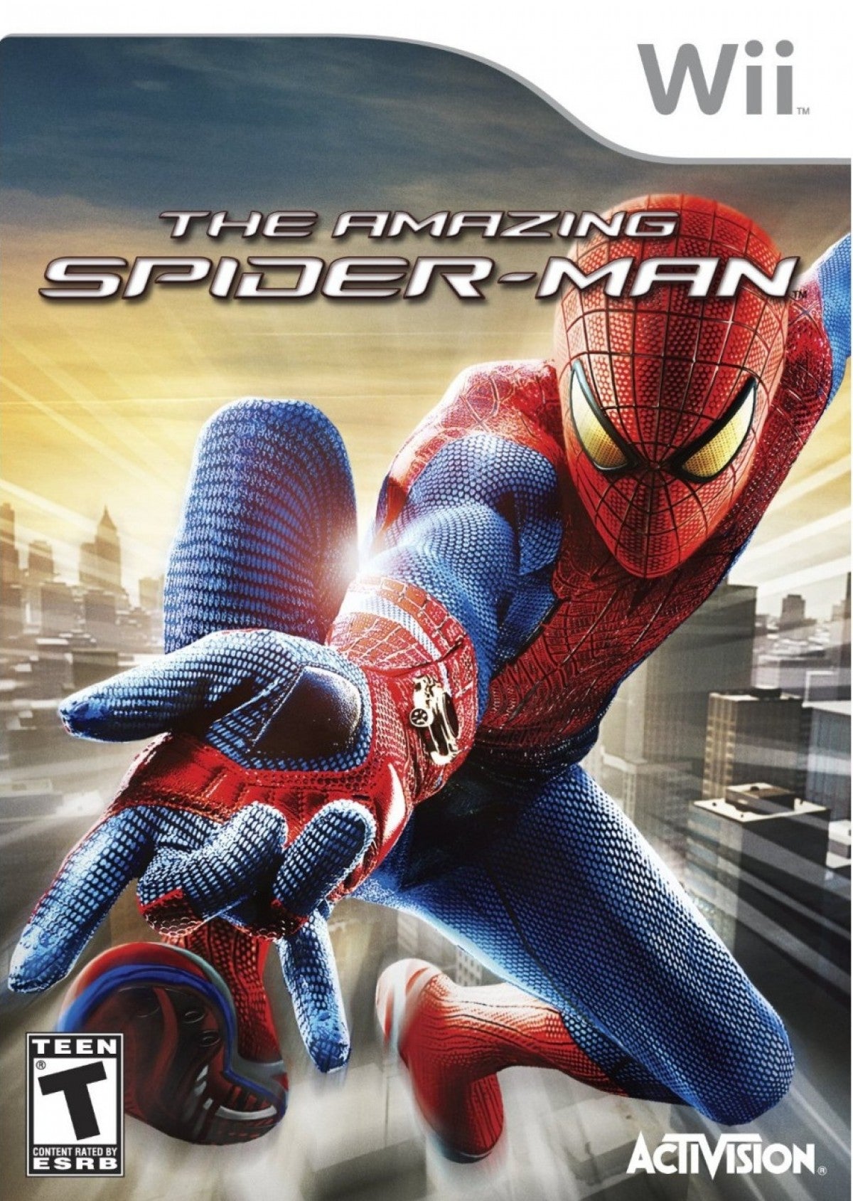 The Amazing Spider-Man Nintendo Wii for action adventure video game fans featuring Spider-Man web swinging combat superhero missions New York City exploration wall crawling acrobatic attacks villains puzzle solving and motion control gameplay collectible gaming appeal cover art
