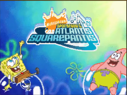 SpongeBob Atlantis SquarePantis Nintendo DS video game, action adventure, cartoon-based gameplay, Nickelodeon title, handheld console release gameplay