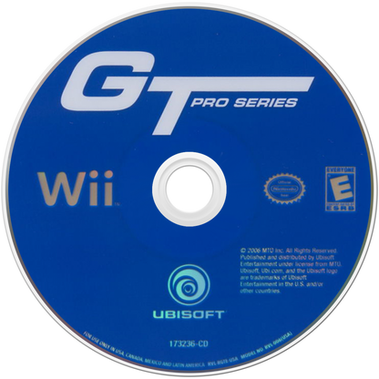 GT Pro Series for Nintendo Wii, disc for a racing video game with street racing, licensed cars, arcade driving, and competitive motorsports game
