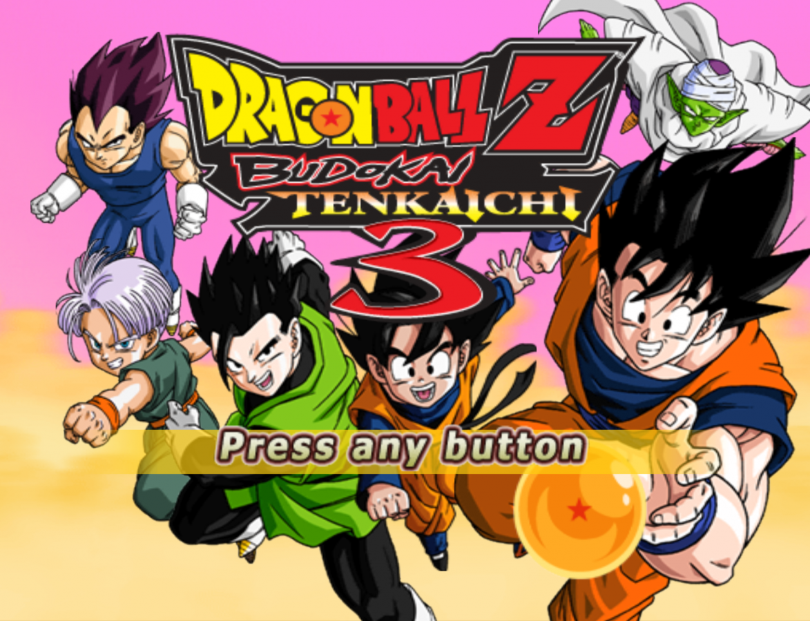 Dragon Ball Z Budokai Tenkaichi 3 title screen art for Nintendo Wii (Wii) video game 