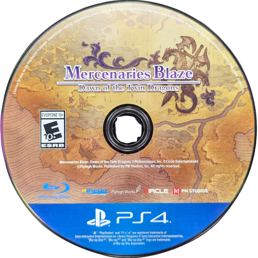 Mercenaries Blaze: Dawn of the Twin Dragons for PlayStation 4 (PS4) at Gamers INC, featuring a classic tactical RPG experience with deep turn-based combat, 3D isometric battlefields, and a branching narrative where your choices shape the fate of a kingdom in turmoil disc
