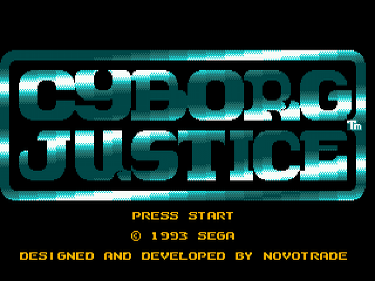 Cyborg Justice title screen for Sega Genesis (GEN) video game