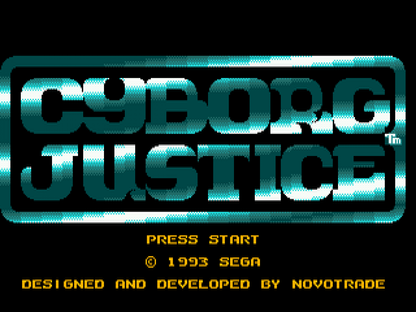Cyborg Justice title screen for Sega Genesis (GEN) video game
