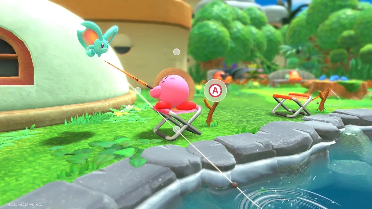 Kirby and the Forgotten Land Star Crossed World Nintendo Switch 2 inspired design featuring colorful 3D platform adventure aesthetic beloved pink hero exploration across vibrant post apocalyptic worlds imaginative abilities cooperative gameplay charming Nintendo action presentation gameplay