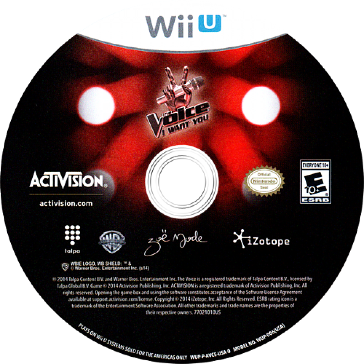 The Voice: I Want You disc cover art for Nintendo Wii U (WiiU) video game