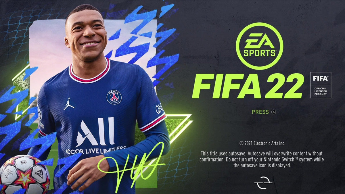 FIFA 22 Legacy Edition Nintendo Switch NS video game featuring soccer football sports gameplay international teams professional players competitive matches career mode tournaments skill moves goal scoring and classic FIFA gameplay Nintendo Switch gaming video game collection collectible gaming appeal title screen