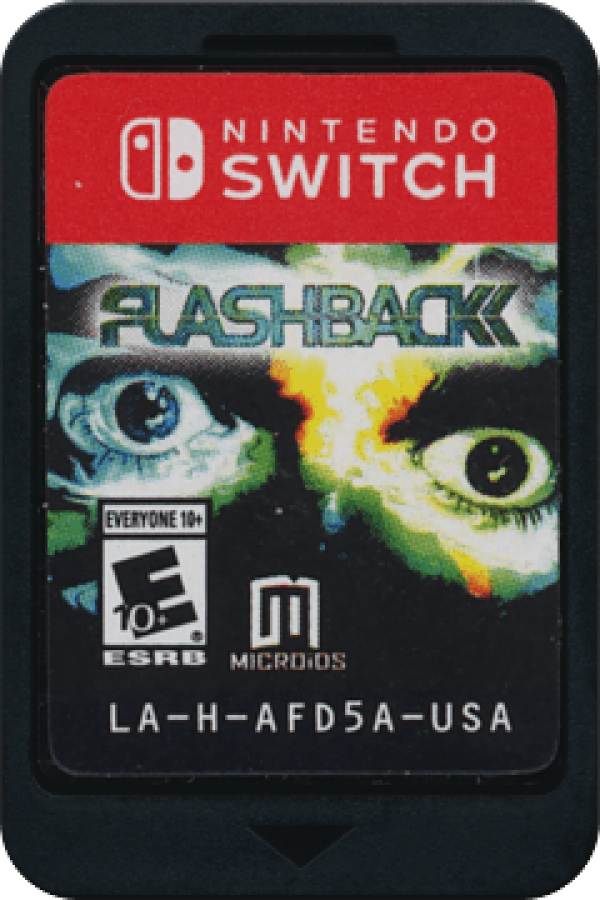 Flashback game card cover Nintendo Switch (NS) video game. 