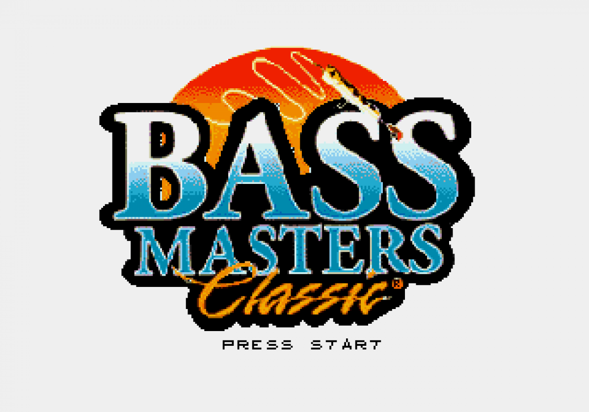 Bass Masters Classic retro Sega Genesis video game featuring competitive bass fishing gameplay, sports simulation action, tournament challenges and classic Genesis entertainment - title screen