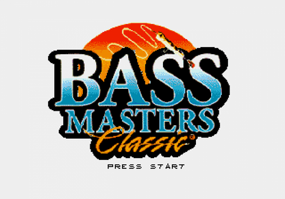 Bass Masters Classic retro Sega Genesis video game featuring competitive bass fishing gameplay, sports simulation action, tournament challenges and classic Genesis entertainment - title screen