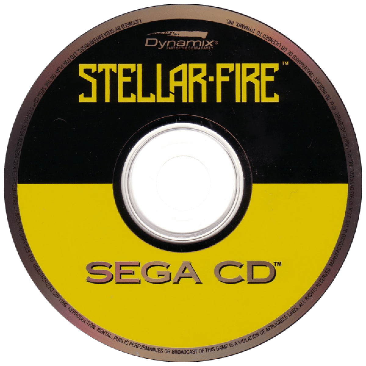 Stellar Fire Sega CD space combat simulation game first person cockpit view sci fi starfighter missions space dogfighting planetary battles CD audio soundtrack futuristic military storyline flight combat gameplay retro gaming Sega CD software video game title disc