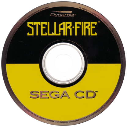 Stellar Fire Sega CD space combat simulation game first person cockpit view sci fi starfighter missions space dogfighting planetary battles CD audio soundtrack futuristic military storyline flight combat gameplay retro gaming Sega CD software video game title disc