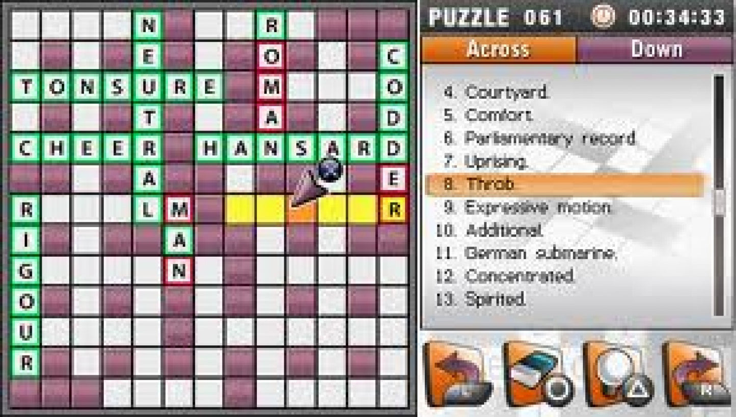 Crosswords DS gameplay for Nintendo DS (DS) crossword puzzle video game