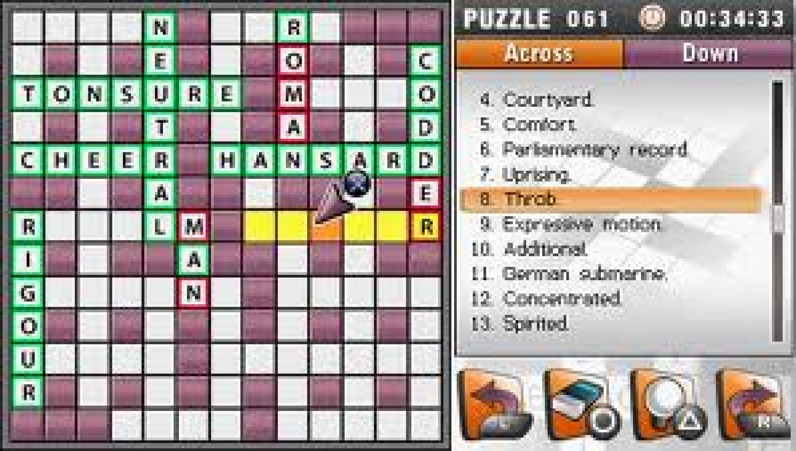 Crosswords DS gameplay for Nintendo DS (DS) crossword puzzle video game