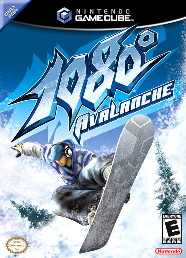1080 Avalanche Nintendo GameCube fast-paced extreme snowboarding racing video game with trick system realistic courses avalanche escapes and multiplayer modes as the successor to 1080° Snowboarding retro gaming Nintendo GameCube classic front cover