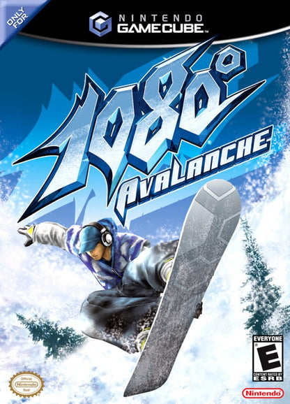 1080 Avalanche Nintendo GameCube fast-paced extreme snowboarding racing video game with trick system realistic courses avalanche escapes and multiplayer modes as the successor to 1080° Snowboarding retro gaming Nintendo GameCube classic front cover