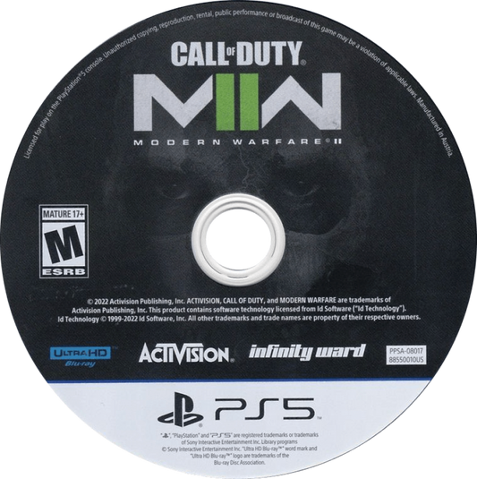 Modern Warfare II [Steelbook] disc cover art for PlayStation 5 first-person shooter video game. 