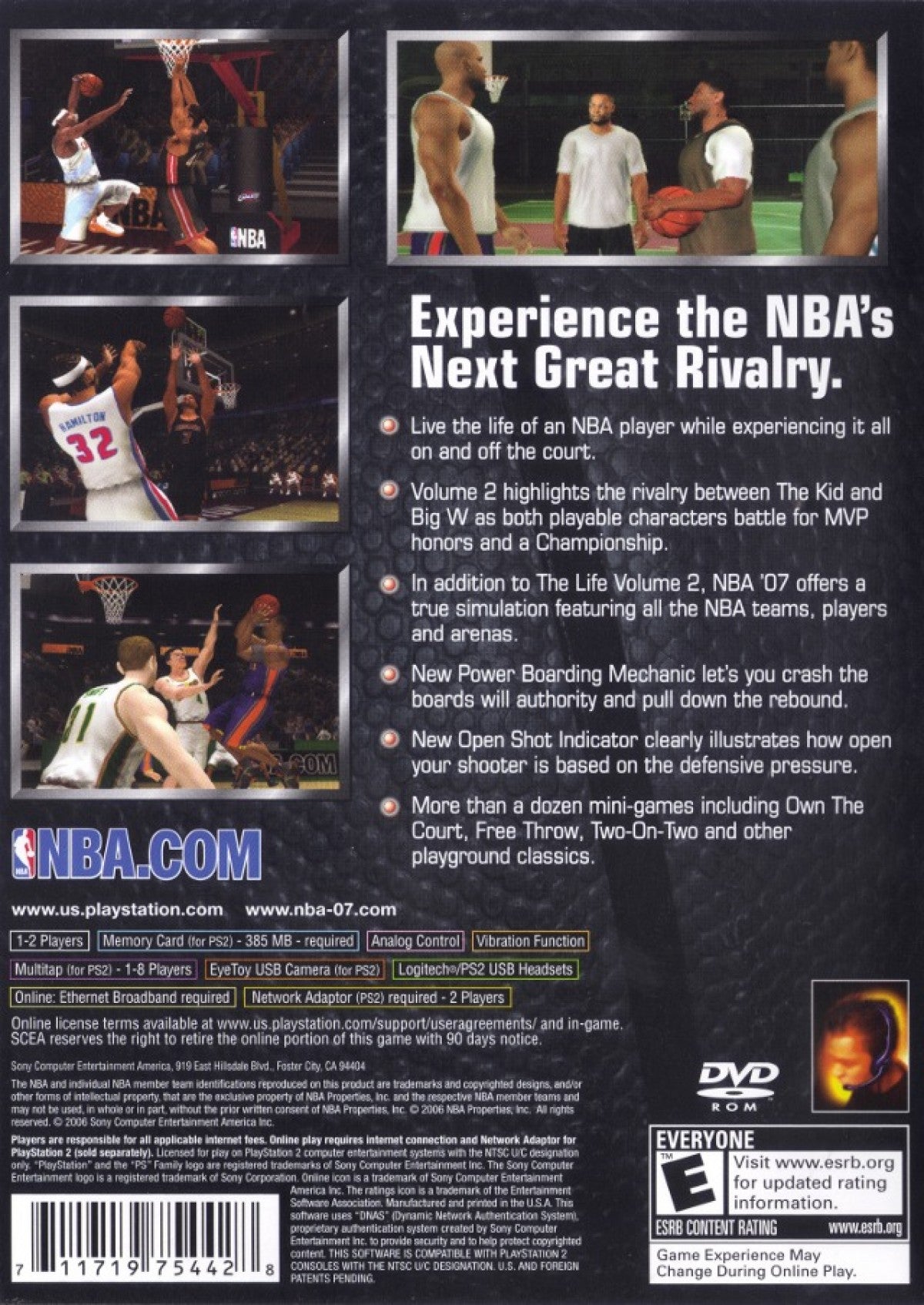 NBA 07 The Life – PlayStation 2 (PS2) basketball sports video game back of case