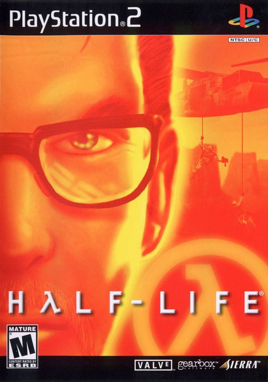 Half-Life for PlayStation 2 first person shooter video game featuring immersive sci-fi storytelling intelligent enemy AI physics based gameplay and the complete Valve classic experience adapted for console cover art