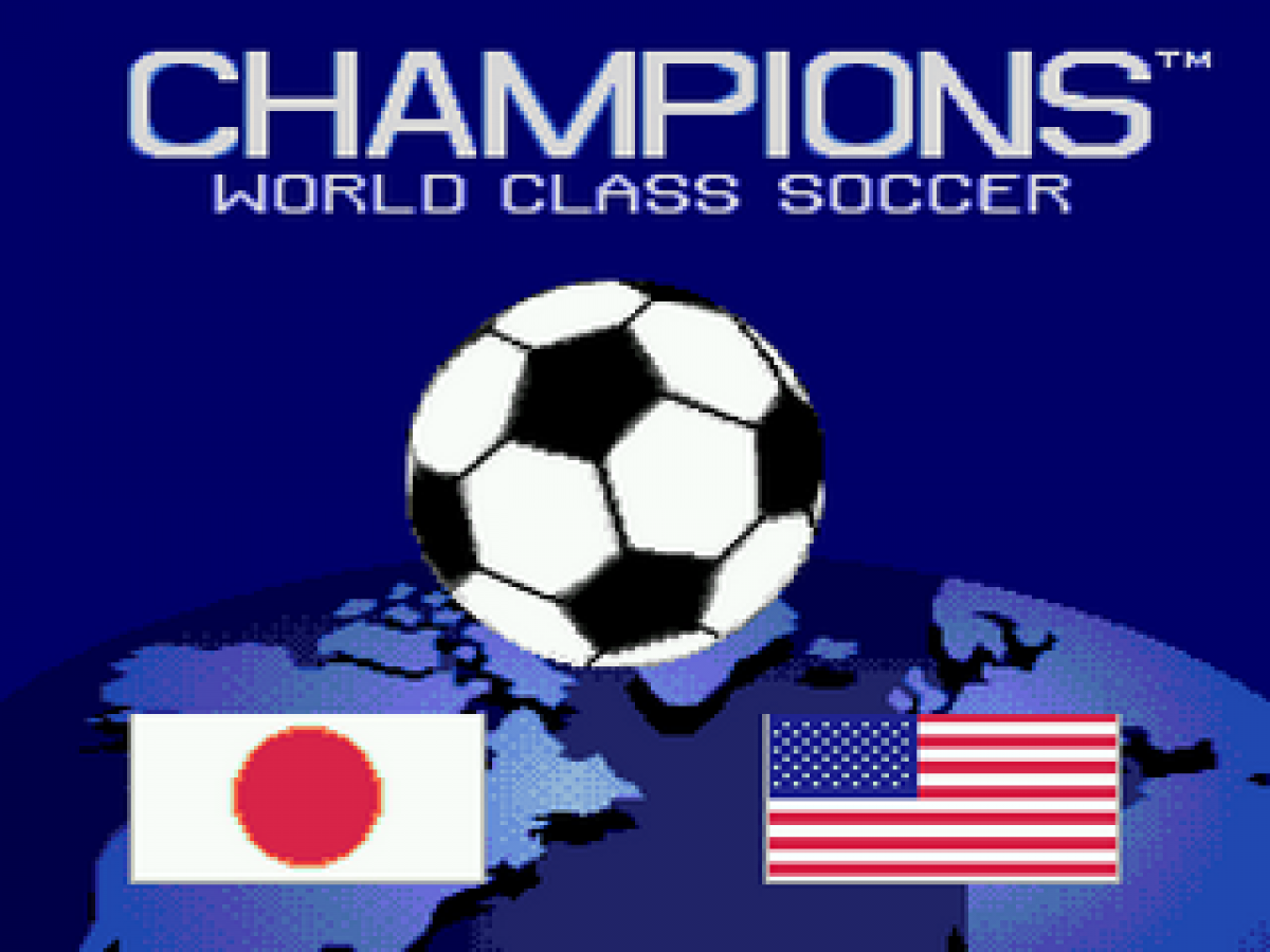Champions World Class Soccer title screen for Sega Genesis (GEN) video game