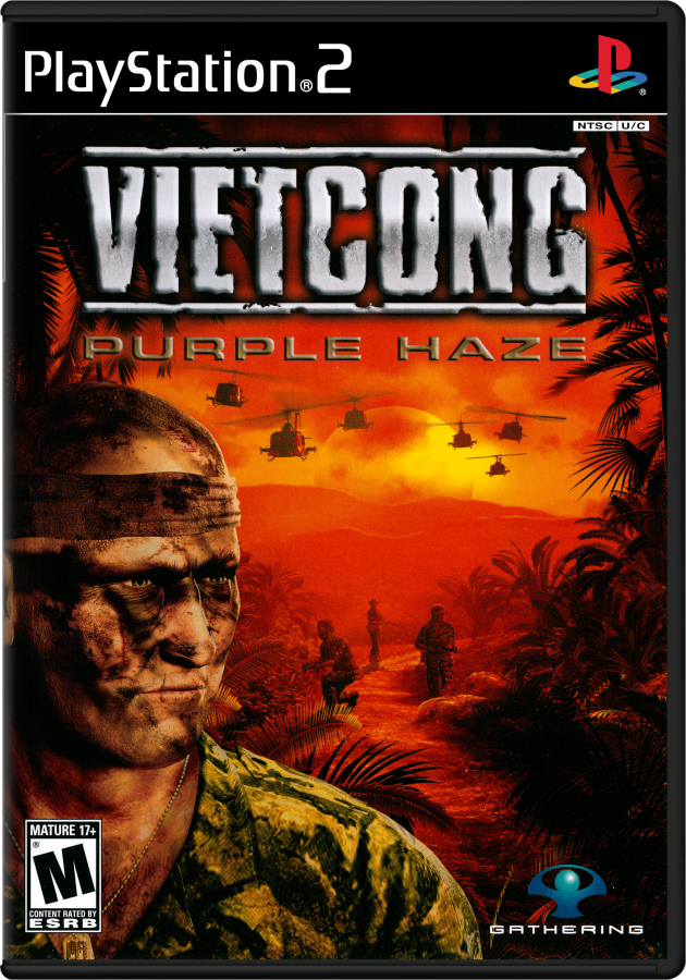 Vietcong: Purple Haze – PlayStation 2 (PS2) video game cover image, tactical first-person shooter.