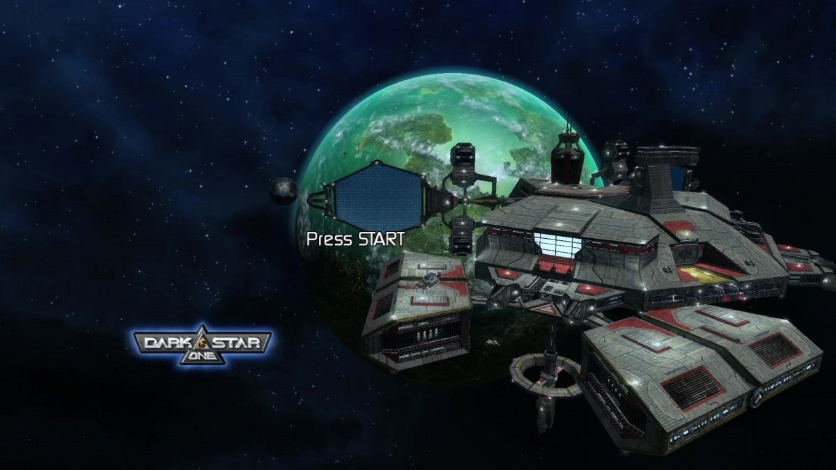 DarkStar One: Broken Alliance start screen for Xbox 360 (X360) space combat role-playing video game