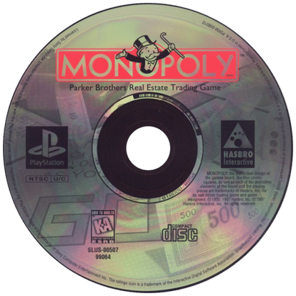 Monopoly disc for PlayStation 1 (PS1) retro video game
