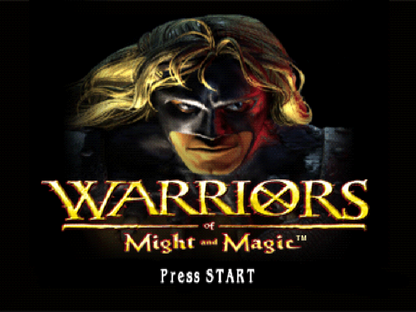 Warriors of Might and Magic start screen for PlayStation 1 (PS1) action role-playing video game