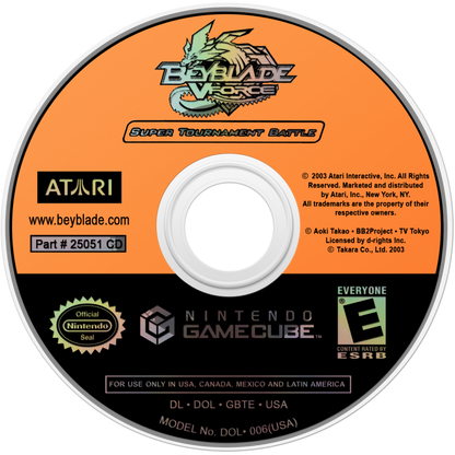 BeyBlade VForce: Super Tournament Battle disc for GameCube (GC) fighting action video game