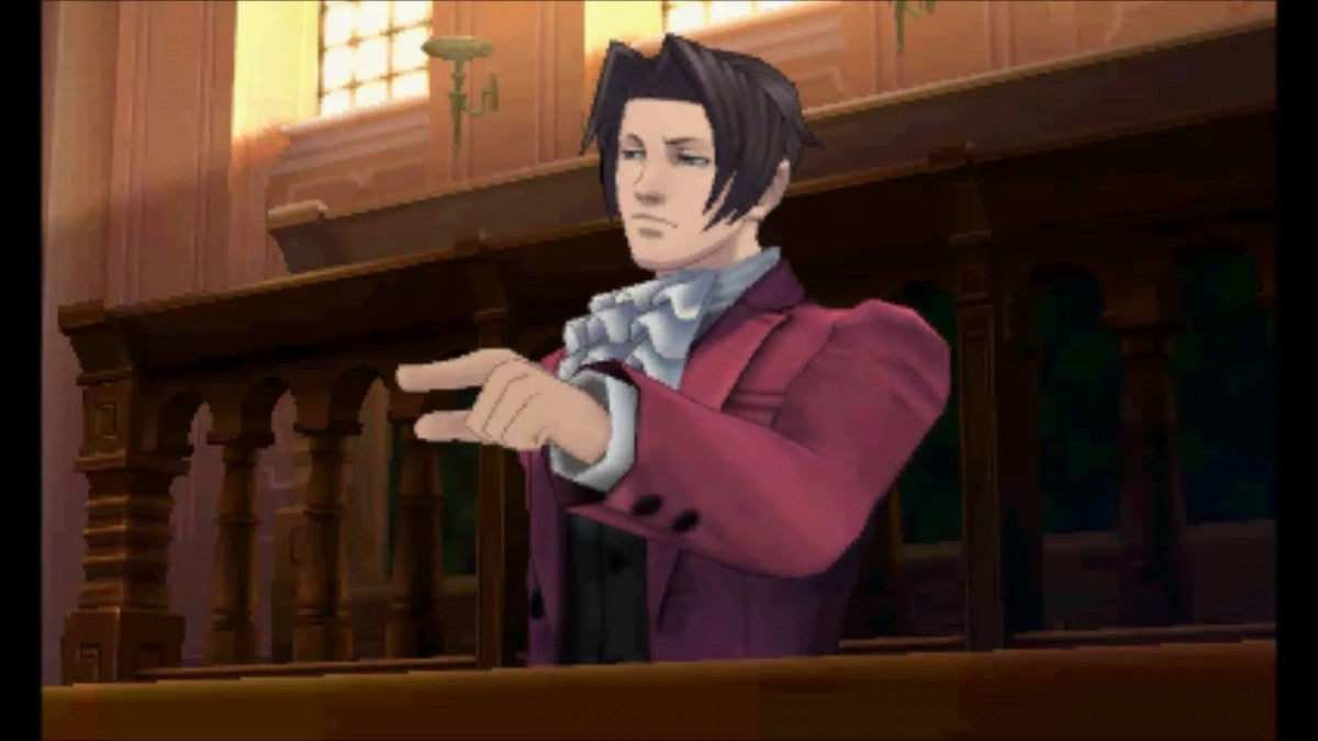 Professor Layton vs Phoenix Wright Ace Attorney Nintendo 3DS video game, puzzle adventure meets courtroom drama, crossover title, handheld console release gameplay