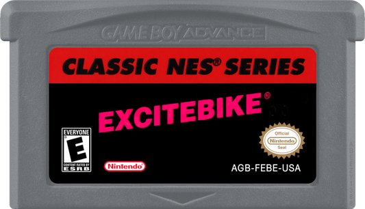 Excitebike: Classic NES Series game cartridge for Game Boy Advance (GBA) video game