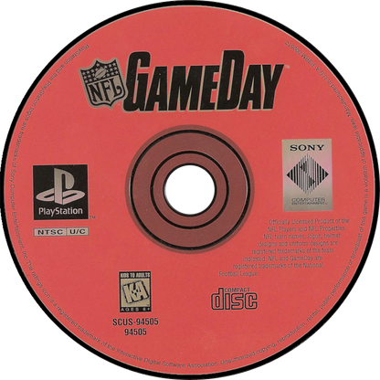 NFL GameDay PS1 PlayStation 1 American football sports game simulation gameplay Madden rival NFL teams season mode retro video game disc