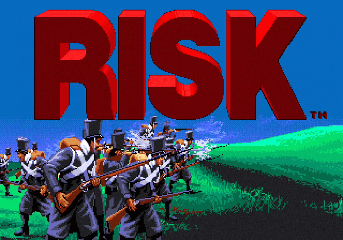 Risk Parker Brothers World Conquest Game Sega Genesis retro video game strategy board game title screen (1994)
