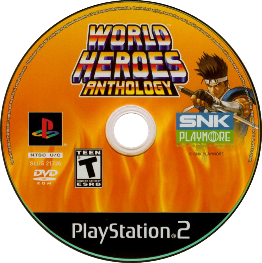 World Heroes Anthology – PlayStation 2 (PS2) video game disc, fighting.