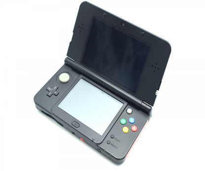 Mario Black Edition New Nintendo 3DS handheld video game console open view of dual screens and buttons