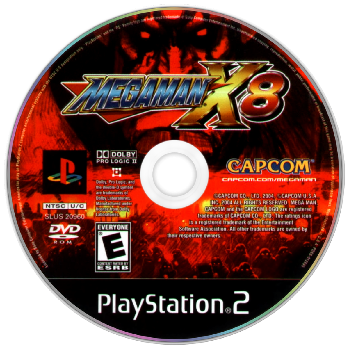 Mega Man X8 PS2 Sony PlayStation 2 action platformer side scrolling shooter Capcom Mega Man X series robot combat dash shooting upgrade system boss battles fast paced platforming retro gaming PlayStation 2 software video game title disc