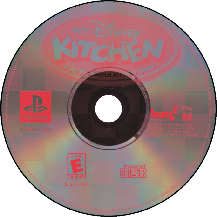 My Disney Kitchen PS1 PlayStation 1 educational simulation game kids cooking mini games Disney themed casual gameplay retro video game disc