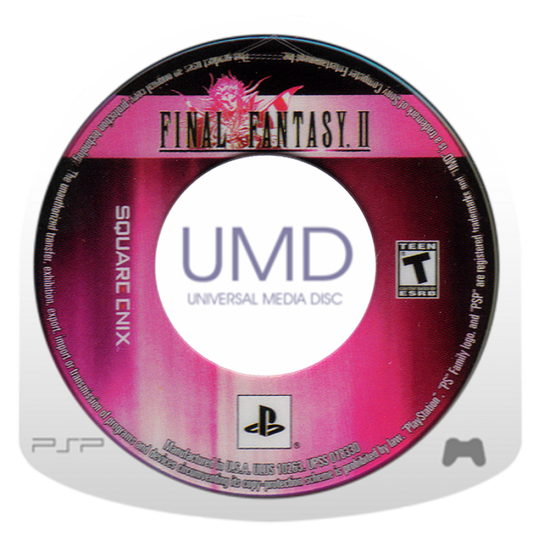 Final Fantasy II PSP inspired design featuring classic fantasy role playing adventure aesthetic legendary heroes epic world saving journey turn based combat memorable storytelling enhanced portable visuals iconic magic and character progression gameplay presentation UMD
