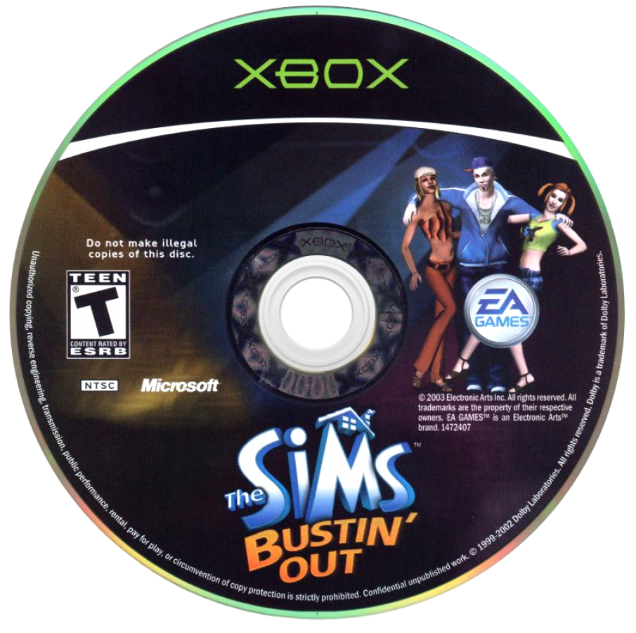 The Sims: Bustin' Out for original Xbox life simulation game featuring career progression open neighborhood exploration character customization social interactions story mode gameplay disc 