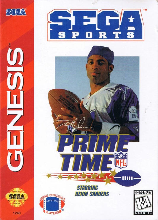Prime Time NFL Football starring Deion Sanders cover art for Sega Genesis (GEN) video game
