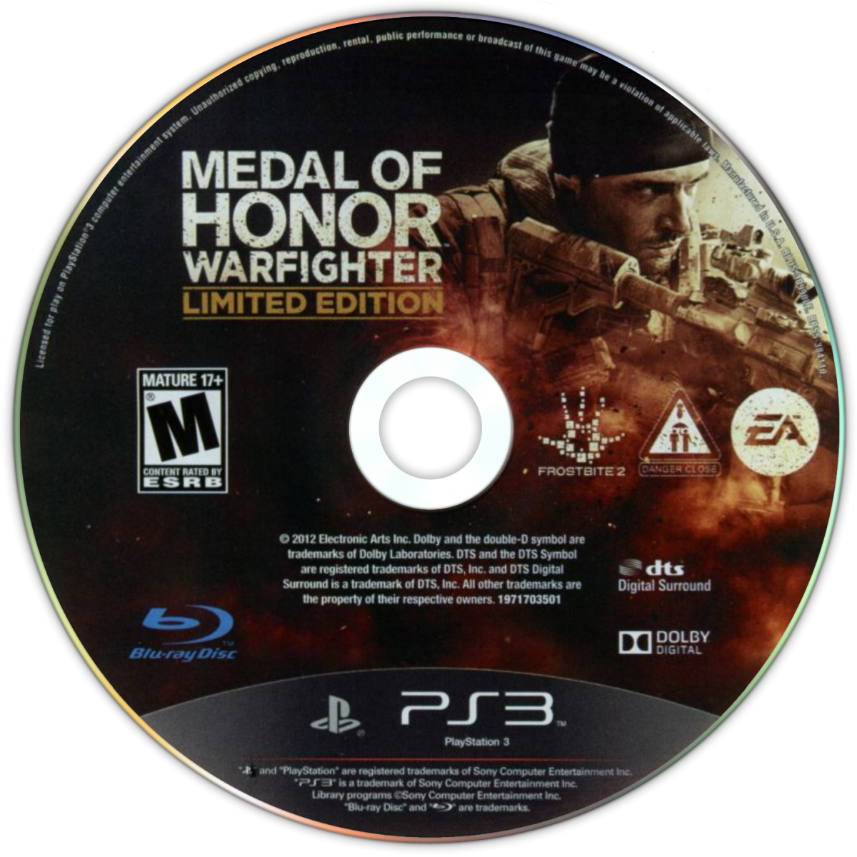 Medal of Honor: Warfighter [Limited Edition] disc for PlayStation 3 (PS3) video game
