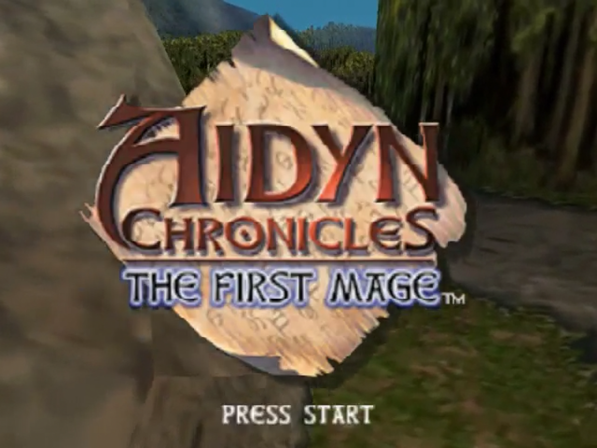 Aidyn Chronicles [Black Cart] title screen for Nintendo 64 (N64) video game