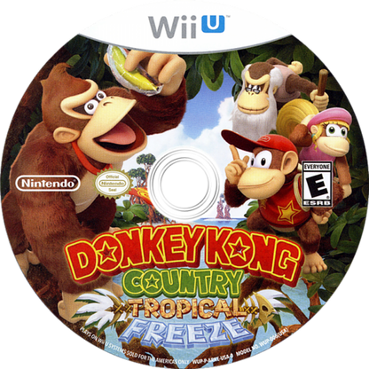 Donkey Kong Country Tropical Freeze video game featuring classic side scrolling platformer gameplay vibrant HD visuals challenging levels cooperative multiplayer and iconic Nintendo jungle adventure starring Donkey Kong disc