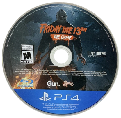 Friday the 13th: The Game – PlayStation 4 (PS4) video game disc, online multiplayer survival horror game by Gun Media
